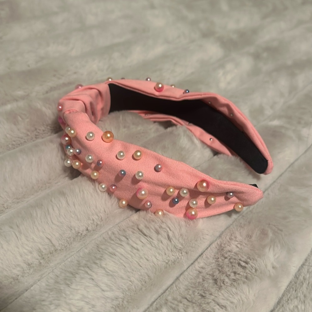 Pink pearl headband